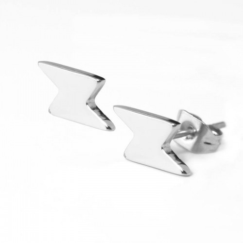 Stainless Steel Lightning Bolt Ear Studs (SES092)