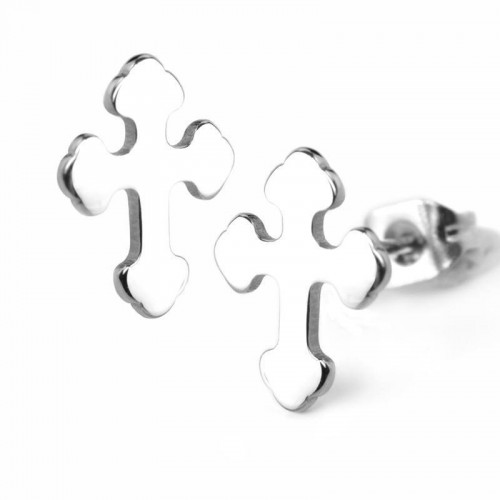 Stainless Steel Cross Ear Studs (SES124)