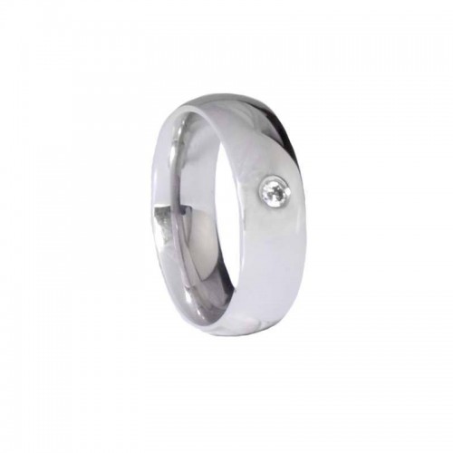 Jewelled Stainless Steel Ring (HSRJ145)