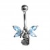 Rhodium & Steel Fairy Navel Bar (BBJ2214)