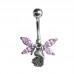 Rhodium & Steel Fairy Navel Bar (BBJ2214)