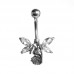 Rhodium & Steel Fairy Navel Bar (BBJ2214)