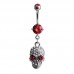 Rhodium & Steel Skull Navel Bar (BBJ2205)