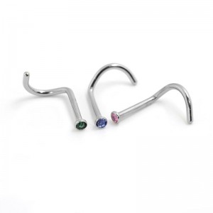 Jewelled Steel Nose Studs (PFNSJ01)