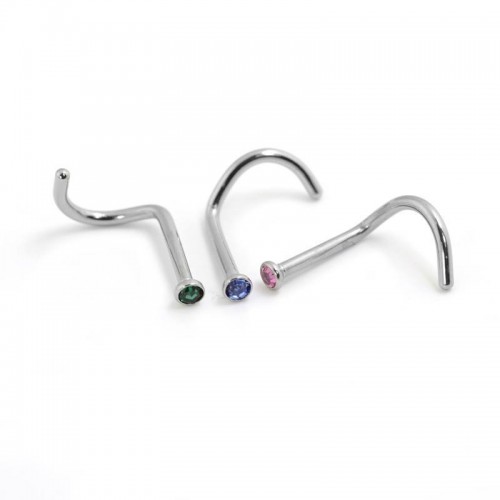 Jewelled Steel Nose Studs (PFNSJ01)