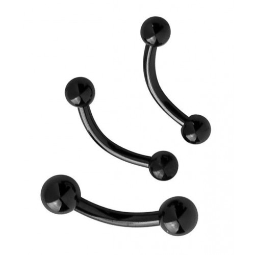 Black PVD Coated Steel Curved Barbell (PFB87/81)
