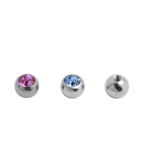 High Polish Titanium Threaded Jewelled Balls (THP85*)