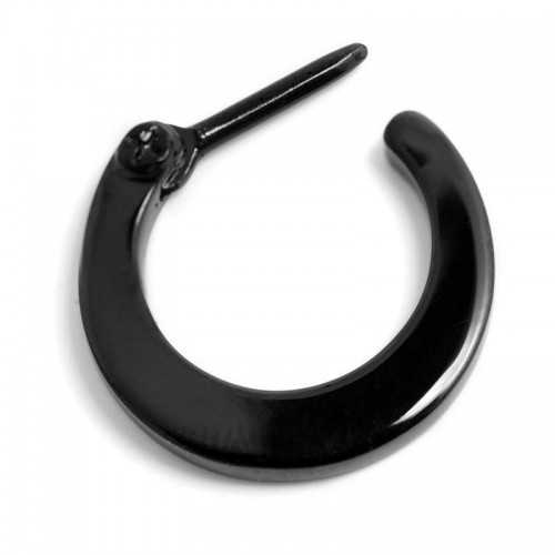 Black PVD Coated Hinged Septum Ring (SRB-01)